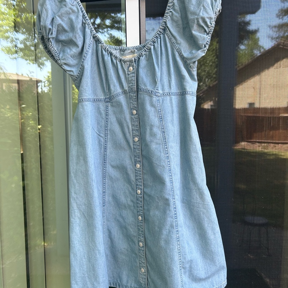 Madewell Blue Denim Button-Down Dress